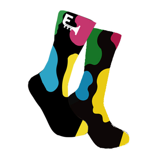 socks-black-charles logo with color splatters 
